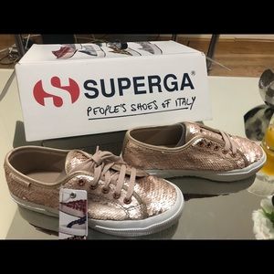 Superga shoes pink sequence, rose gold